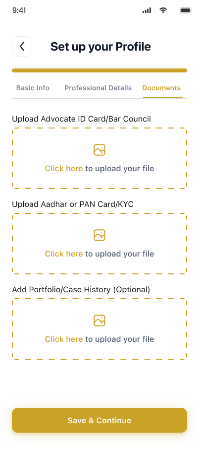 Professional Details Step