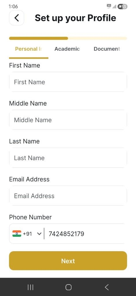 Personal Information Step